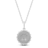 Thumbnail Image 1 of Diamond Paw Print Medallion Necklace 1/4 ct tw Sterling Silver 18&quot;