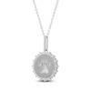 Thumbnail Image 2 of Diamond Paw Print Medallion Necklace 1/4 ct tw Sterling Silver 18&quot;