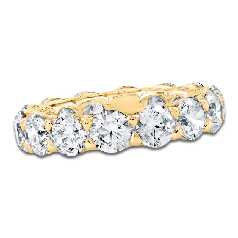 Main Image 1 of Certified Round-Cut Diamond Eternity Band 5-3/4 - 7-5/8 ct tw 14K Yellow Gold