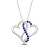 Thumbnail Image 1 of Blue Lab-Created Sapphire Entwined Hearts Necklace Sterling Silver 18&quot;