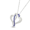 Thumbnail Image 2 of Blue Lab-Created Sapphire Entwined Hearts Necklace Sterling Silver 18&quot;