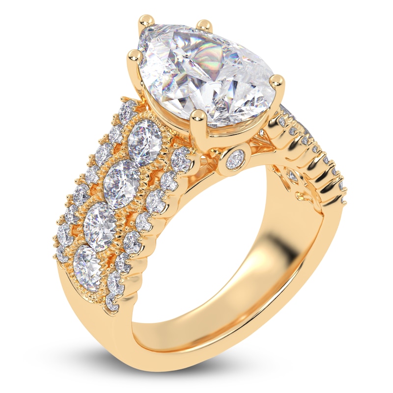 Main Image 2 of Pear-Shaped Created By Jared Studio Lab-Created Diamond Engagement Ring 4-3/4 ct tw 14K Yellow Gold