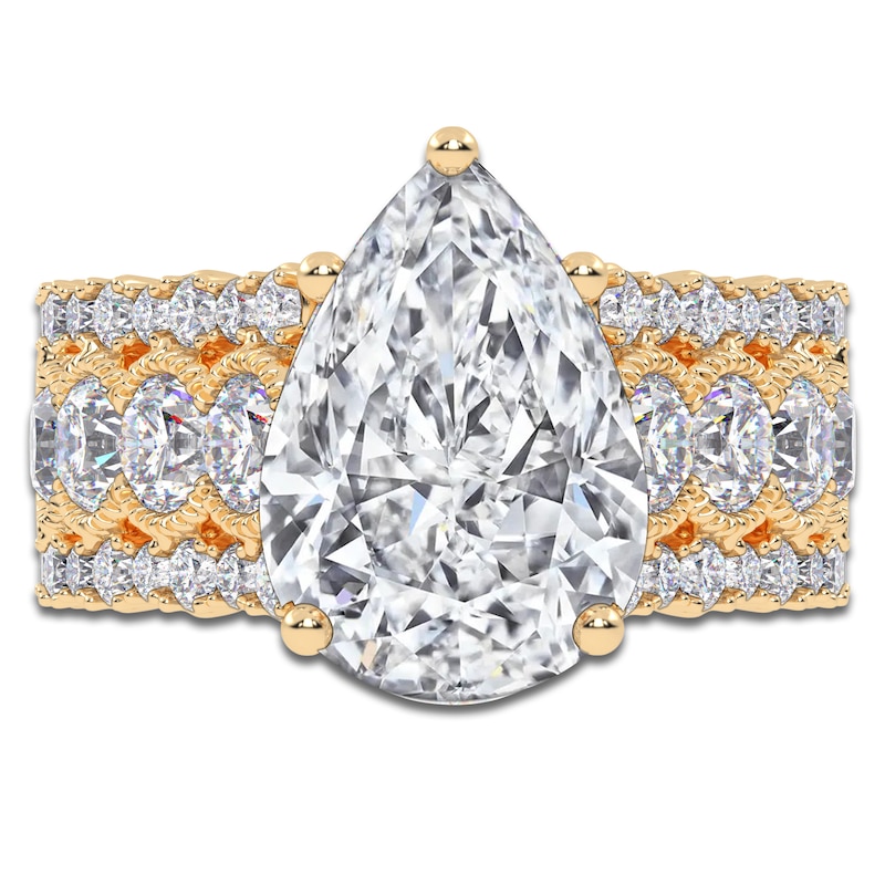 Main Image 3 of Pear-Shaped Created By Jared Studio Lab-Created Diamond Engagement Ring 4-3/4 ct tw 14K Yellow Gold