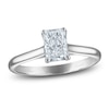 Thumbnail Image 1 of Radiant-Cut Lab-Created Diamond Solitaire Plus Engagement Ring 1 ct tw Platinum (VS2/F)