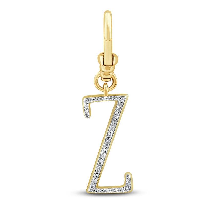 Main Image 1 of Charm'd by Lulu Frost Diamond Letter Z Charm 1/10 ct tw Pavé Round 10K Yellow Gold