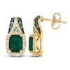 Thumbnail Image 1 of Le Vian Emerald-Cut Natural Emerald Drop Earrings 1/3 ct tw Diamonds 14K Honey Gold