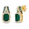 Thumbnail Image 2 of Le Vian Emerald-Cut Natural Emerald Drop Earrings 1/3 ct tw Diamonds 14K Honey Gold