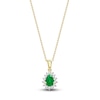 Thumbnail Image 1 of Pear-Shaped Natural Emerald Pendant Necklace 1/6 ct tw 14K Yellow Gold