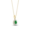 Thumbnail Image 2 of Pear-Shaped Natural Emerald Pendant Necklace 1/6 ct tw 14K Yellow Gold