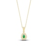 Thumbnail Image 3 of Pear-Shaped Natural Emerald Pendant Necklace 1/6 ct tw 14K Yellow Gold