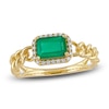 Thumbnail Image 1 of Natural Emerald Ring 1/10 ct tw Diamonds 14K Yellow Gold