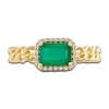 Thumbnail Image 3 of Natural Emerald Ring 1/10 ct tw Diamonds 14K Yellow Gold