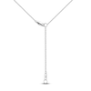 Thumbnail Image 4 of Pear-Shaped Natural Blue Sapphire & Diamond Accent Bezel-Set Necklace 14K White Gold 17&quot;