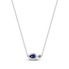 Thumbnail Image 5 of Pear-Shaped Natural Blue Sapphire & Diamond Accent Bezel-Set Necklace 14K White Gold 17&quot;