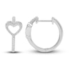 Thumbnail Image 1 of Diamond Heart Hoop Earrings 1/5 ct tw Round 14K White Gold