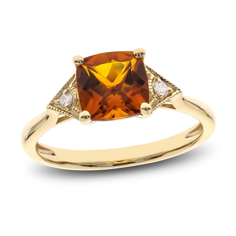 Main Image 1 of Natural Citrine Ring 1/20 ct tw Round 10K Yellow Gold