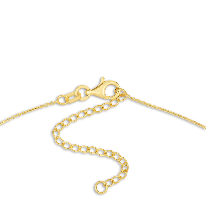 Fluted Cross Necklace 14K Yellow Gold 16