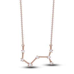 Diamond Scorpio Constellation Pendant Necklace 1/6 ct tw Round 14K Rose Gold