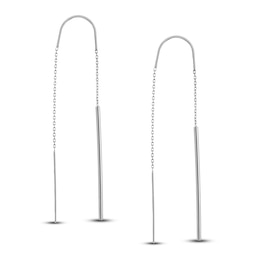 Stick Threader Earrings 14K White Gold