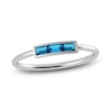 Thumbnail Image 1 of Juliette Maison Natural Blue Zircon Baguette Bar Ring 10K White Gold