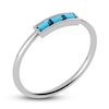 Thumbnail Image 2 of Juliette Maison Natural Blue Zircon Baguette Bar Ring 10K White Gold