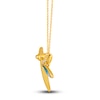 Thumbnail Image 1 of Le Vian Diamond Dragonfly Pendant Necklace 1/8 ct tw Round Blue Enamel 14K Honey Gold 19"