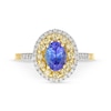 Thumbnail Image 4 of Kallati Oval-Cut Natural Tanzanite & Natural Yellow Diamond Ring 1/2 ct tw Round 14K Yellow Gold