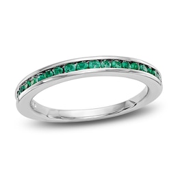 Natural Emerald Ring 14K White Gold