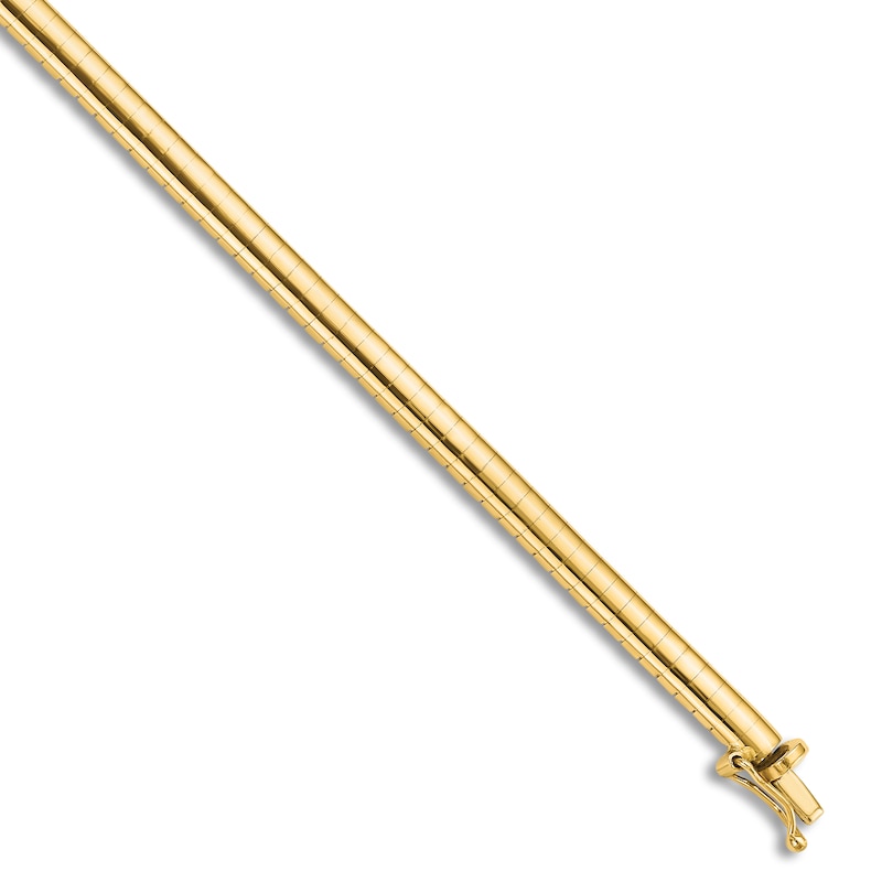 Domed Omega Bracelet 14K Yellow Gold 7" 4.0mm