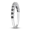 Thumbnail Image 2 of Black & White Diamond Wedding Band 1/2 ct tw Round 14K White Gold