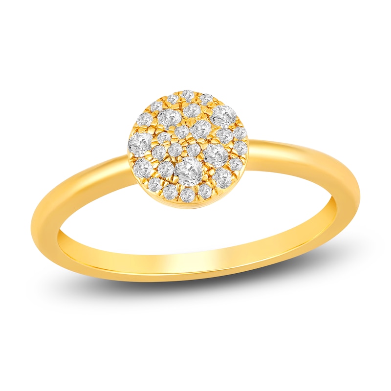 Main Image 1 of Diamond Pave Ring 1/5 ct tw Round 14K Yellow Gold