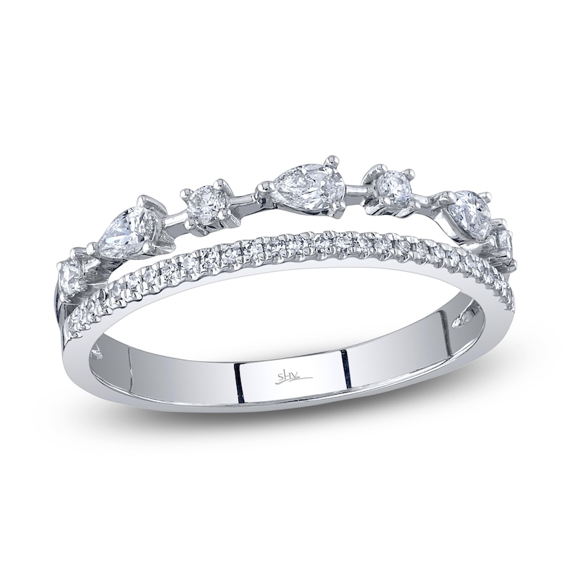 Diamond Wedding Band 1/3 ct tw Round-cut 14K White Gold