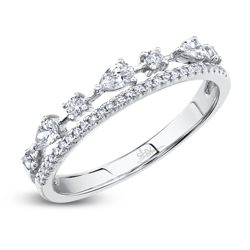 Main Image 2 of Shy Creation Diamond Ring 1/3 ct tw Round/Pear 14K White Gold SC55021924