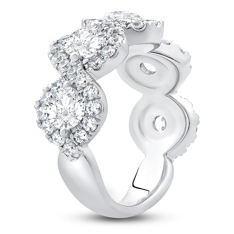 Main Image 2 of Lab-Created Diamond Anniversary Band 3 ct tw Round 14K White Gold