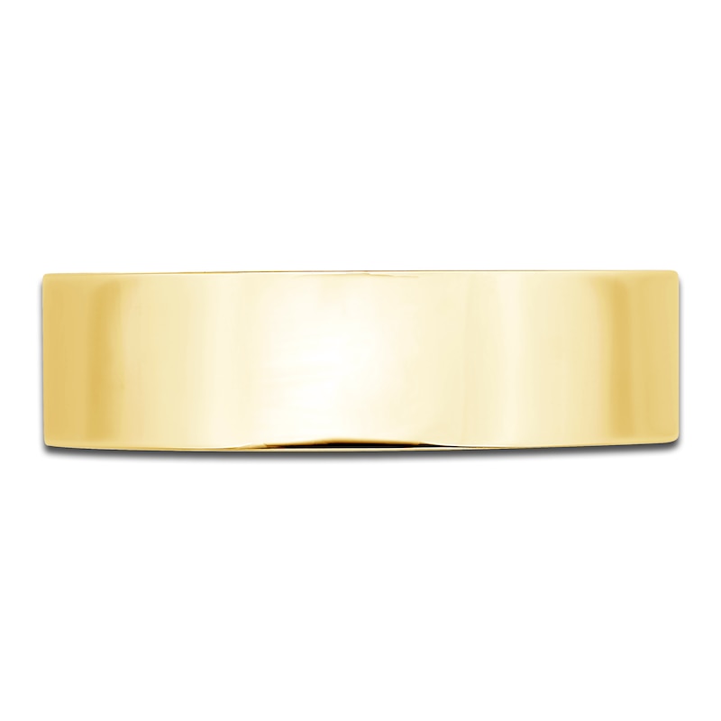 Main Image 3 of Men's Flat Wedding Band 14K Yellow Gold 6.0mm