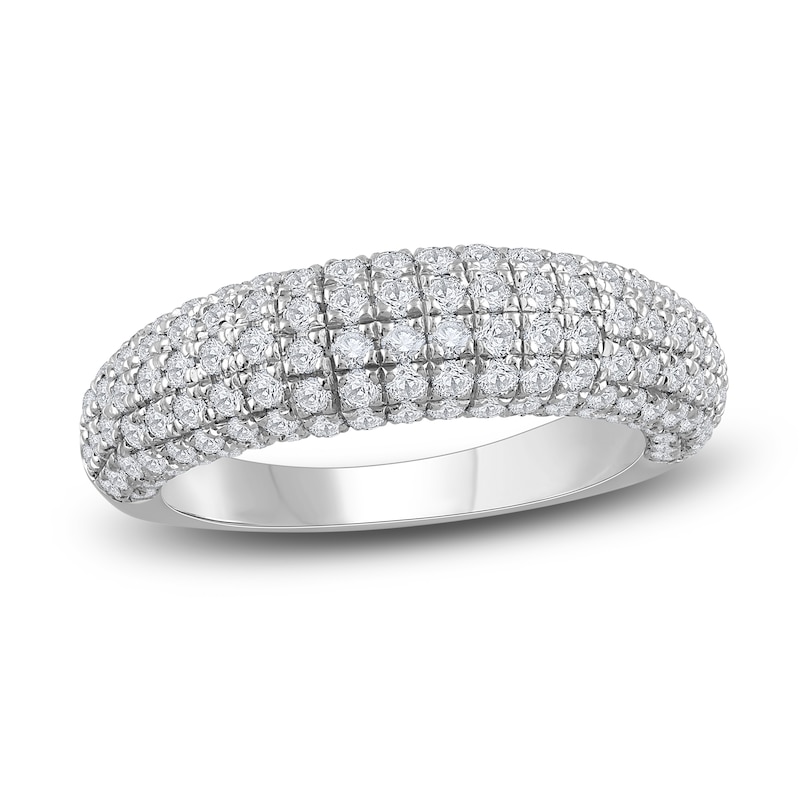 Diamond Multi-Row Pave Ring 2 ct tw Round 14K White Gold