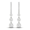 Thumbnail Image 0 of Lab-Created Diamond 3-Stone Earrings 2 ct tw 14K White Gold