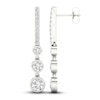 Thumbnail Image 1 of Lab-Created Diamond 3-Stone Earrings 2 ct tw 14K White Gold