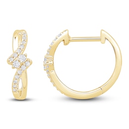 Diamond Hoop Earrings 1/6 ct tw 10K Yellow Gold