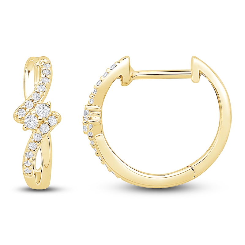 Diamond Hoop Earrings 1/6 ct tw 10K Yellow Gold | Jared