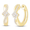 Thumbnail Image 2 of Diamond Hoop Earrings 1/6 ct tw 10K Yellow Gold