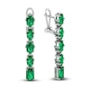 Thumbnail Image 1 of Rectangle, Marquise & Oval-Cut Natural Emerald Drop Earrings 18K White Gold