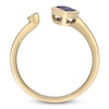 Thumbnail Image 4 of Pear-Shaped Natural Tanzanite & Diamond Accent Bezel Open Cuff Ring 10K Yellow Gold