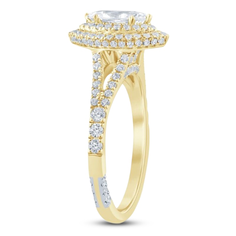 Main Image 2 of Pnina Tornai Marquise-Cut Double Halo Engagement Ring 1-1/8 ct tw 14K Yellow Gold