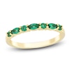 Thumbnail Image 1 of Marquise & Round-Cut Lab-Created Emerald Stackable Ring 10K Yellow Gold