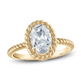 Lab-Created Oval Diamond Solitaire Ring 1-1/2 ct tw 18K Yellow Gold (F/SI2)