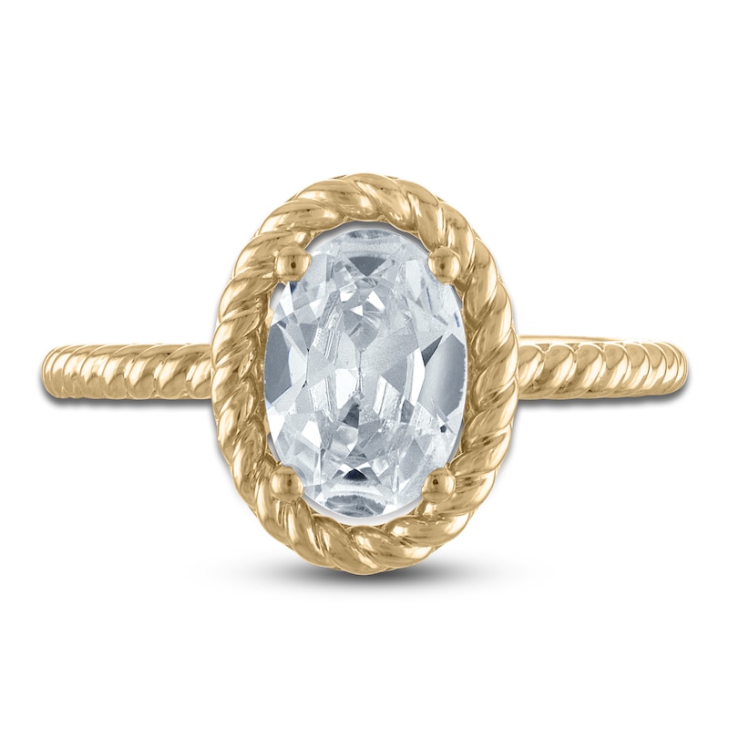 Main Image 3 of Lab-Created Oval Diamond Solitaire Ring 1-1/2 ct tw 18K Yellow Gold (F/SI2)