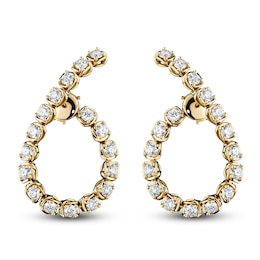 A Link Diamond Teardrop Earrings 1-3/8 ct tw 18K Yellow Gold
