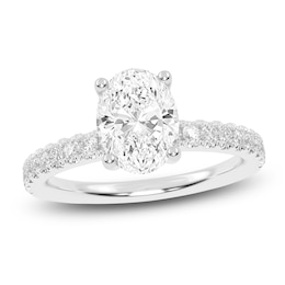 Lab-Created Oval-Cut Diamond Engagement Ring 1-1/4 ct tw 14K White Gold