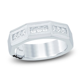 Pnina Tornai Men's Square-Cut Diamond Angled Wedding Band 3/4 ct tw 14K White Gold